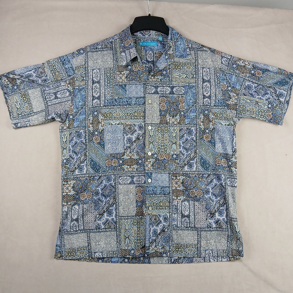 Tori Richard Medium Mens Shirt Hawaiian Camp Cotton 22x27